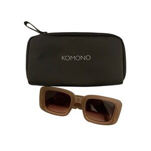 KOMONO Sunglasses Women Brown Square Oversized Lens Acetate Frame With Case